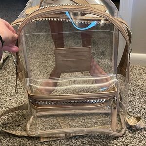 Clear and brown Steve Madden backpack